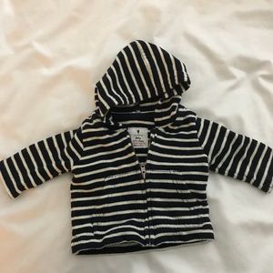 J.Crew Baby Terry Striped Hoodie 0-3mo